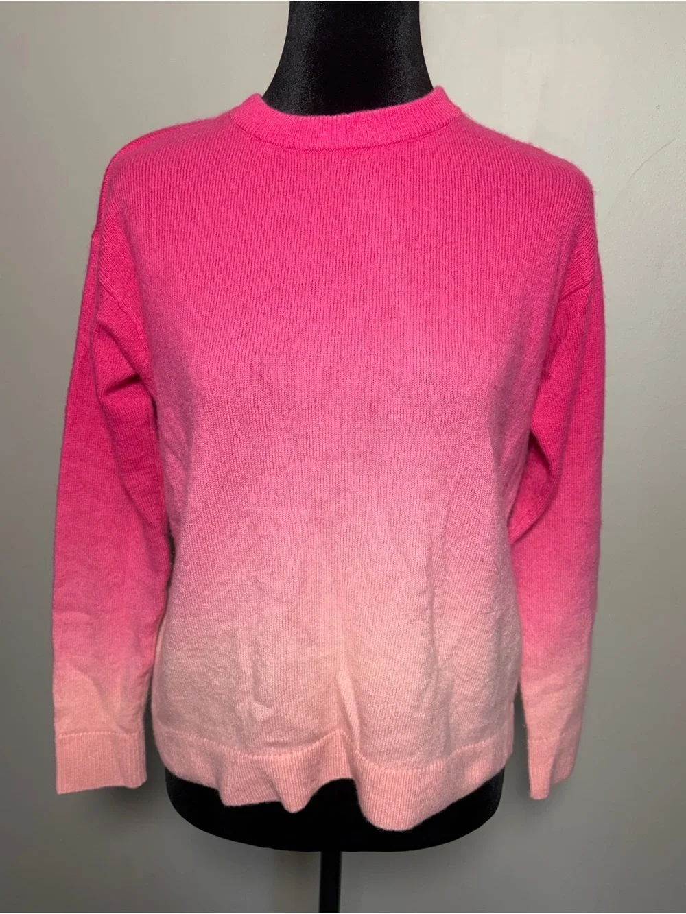Alice + Olivia Gleeson Dip Dye Pink Ombré Cashmere Sweater